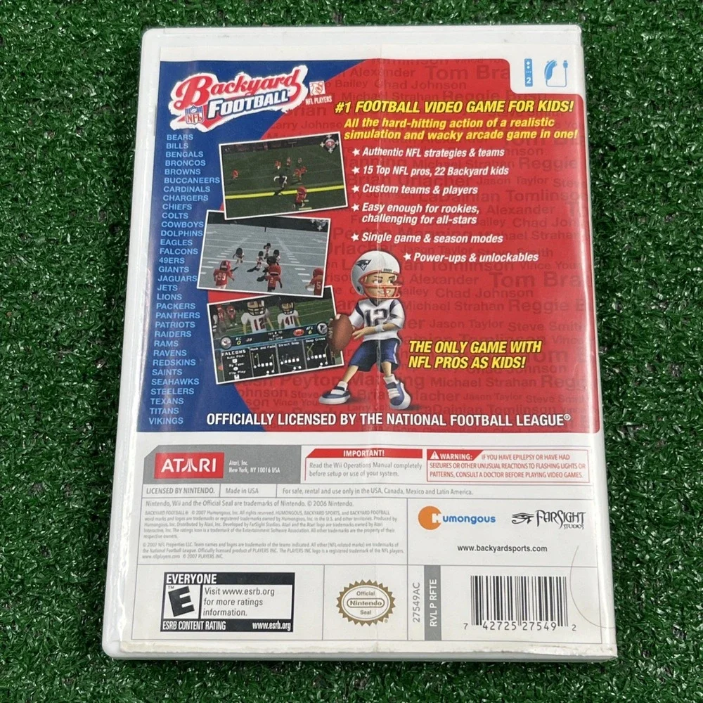 Wii Backyard Football With Tom Brady & Backyard Football W/ Tom Brady 09'‎ CIB